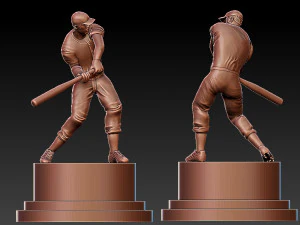 MLB - MALE BASEBALL TROPHY STATUE DESTOP - 3D PRINT 3D Print Model