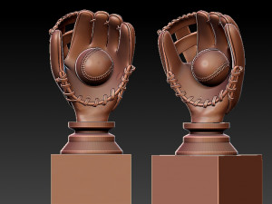 MLB - BASEBALL gloves TROPHY STATUE DESTOP - 3D PRINT 3D Print Model