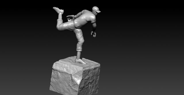 MLB - BASEBALL PLAYER STATUE DESTOP - TROPHY CUP - 3D PRINT 3Dプリントモデル .c4d .max .obj .3ds .fbx .stl .blend 
