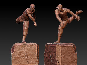 MLB - BASEBALL PLAYER STATUE DESTOP - TROPHY CUP - 3D PRINT 3Dプリントモデル