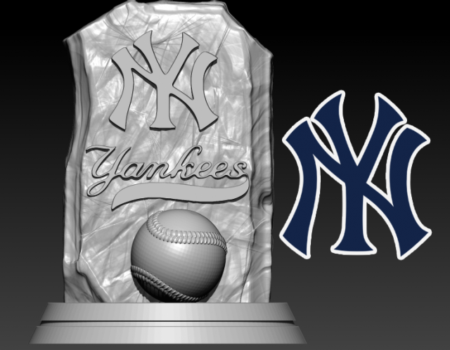 MLB - NEW YORK YANKEES BASEBALL STATUE DESTOP - CNC - 3D PRINT 3D Принт Модель .c4d .max .obj .3ds .fbx .stl .blend