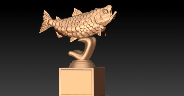 MASTER BAITER TROPHY BIG BASS AWARD FISHING TROPHY - 3D PRINT 3D Print  Model in Sculpture 3DExport