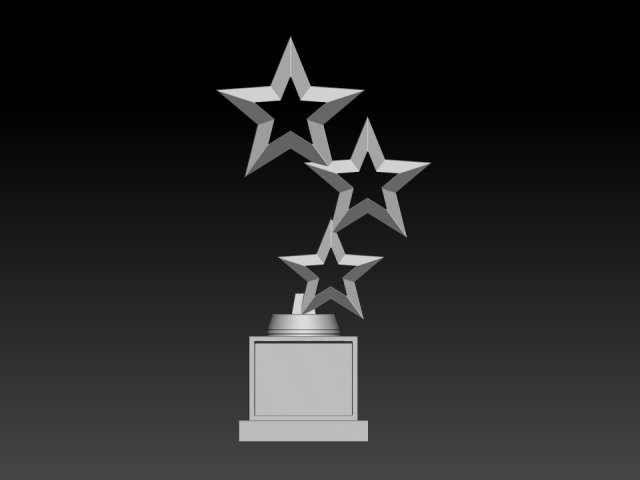 RISING STAR AWARD 3 STAR CUSTOM TROPHY FOR EVERYONE - 3D PRINT 3D Print Model .c4d .max .obj .3ds .fbx .stl .blend