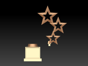 RISING STAR AWARD 3 STAR CUSTOM TROPHY FOR EVERYONE - 3D PRINT 3D Print Model