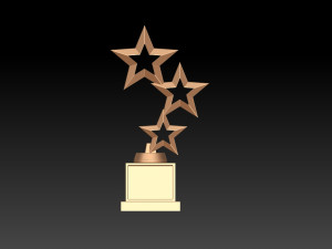 RISING STAR AWARD 3 STAR CUSTOM TROPHY FOR EVERYONE - 3D PRINT 3D Print Model