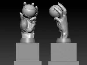MLB - BASETBALL HANDS AWARD TROPHY - 3D PRINT 3D Print Model