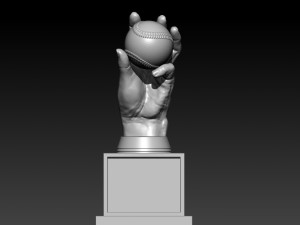 MLB - BASETBALL HANDS AWARD TROPHY - 3D PRINT 3D Baskı Modeli
