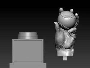 MLB - BASETBALL HANDS AWARD TROPHY - 3D PRINT 3D Print Model