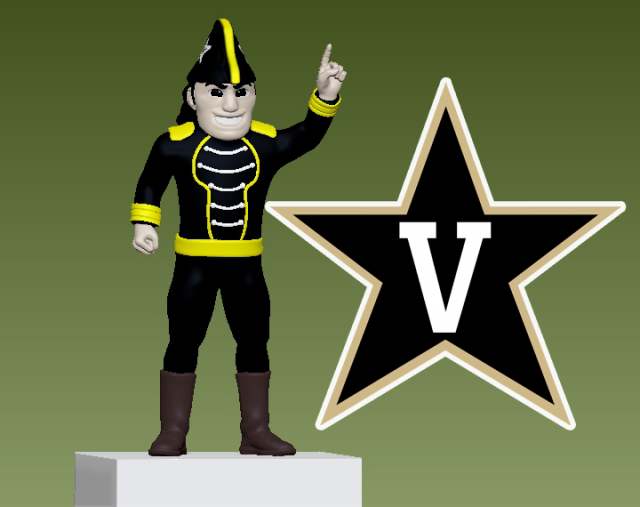 NCAA - VANDERBILT COMMODORES FOOTBALL MASCOT STATUE DESTOP Modelo de Impressão 3D .c4d .max .obj .3ds .fbx .stl .blend 