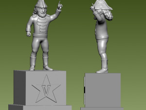 NCAA - VANDERBILT COMMODORES FOOTBALL MASCOT STATUE DESTOP Modelo de Impressão 3D