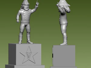 NCAA - VANDERBILT COMMODORES FOOTBALL MASCOT STATUE DESTOP 3D Print Model
