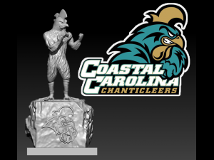 COASTAL CAROLINA UNIVERSITY CHANTICLEER MASCOT STATUE DECOR - NCAA 3D Принт Модель