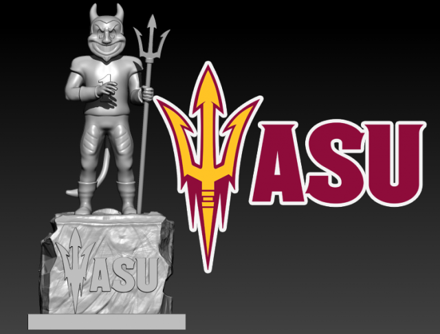 NCAA - ARIZONA STATE SUN DEVILS FOOTBALL MASCOT STATUE DECOR 3D Принт Модель .c4d .max .obj .3ds .fbx .stl .blend 