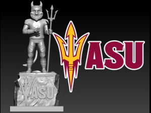NCAA - 亚利桑那州太阳魔鬼足球吉祥物雕像装饰 3D 打印模型