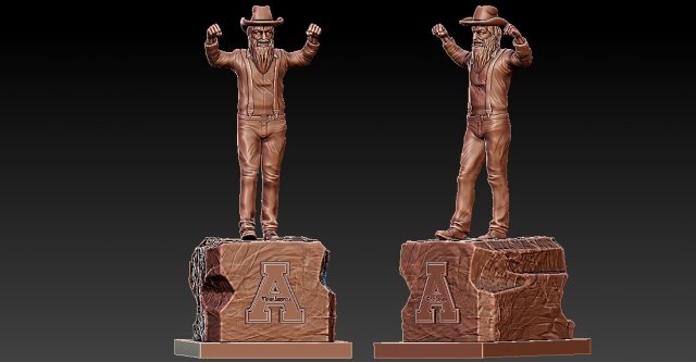NCAA - APPALACHIAN STATE MOUNTAINEERS FOOTBALL MASCOT STATUE 3D Принт Модель .c4d .max .obj .3ds .fbx .stl .blend 