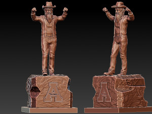 NCAA - APPALACHIAN STATE MOUNTAINEERS FOOTBALL MASCOT STATUE 3Dプリントモデル