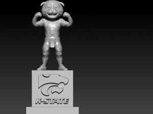 KANSAS STATE WILDCATS FOOTBALL MASCOT STATUE - DECOR - 3D MODEL 3D Print Model