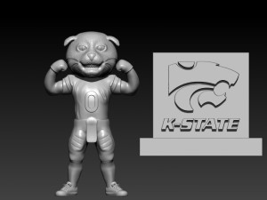 KANSAS STATE WILDCATS FOOTBALL MASCOT STATUE - DECOR - 3D MODEL 3D Print Model