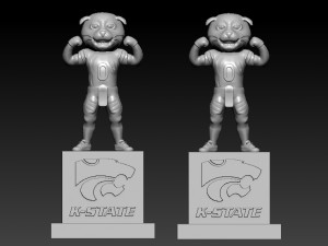 KANSAS STATE WILDCATS FOOTBALL MASCOT STATUE - DECOR - 3D MODEL 3D Print Model