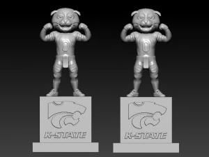 KANSAS STATE WILDCATS FOOTBALL MASCOT STATUE - DECOR - 3D MODEL 3D Print Model