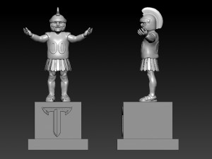 NCAA - TROY TROJANS FOOTBALL MASCOT STATUE - 3D MODEL PRINT 3Dプリントモデル