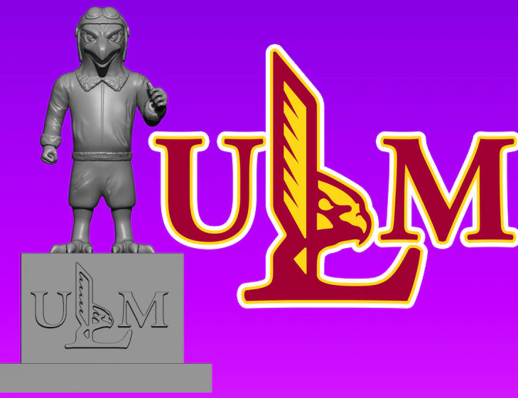 UNIVERSITY OF LOUISIANA AT MONROE MASCOT STATUE - 3D MODEL PRINT 3D Print Model .c4d .max .obj .3ds .fbx .stl .blend 