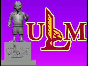 UNIVERSITY OF LOUISIANA AT MONROE MASCOT STATUE - 3D MODEL PRINT 3D Принт Модель