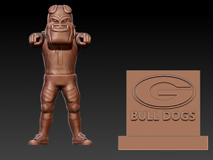 GEORGIA BULLDOGS FOOTBALL MASCOT STATUE - 3D PRINT 3D Принт Модель