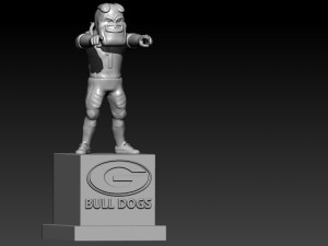 GEORGIA BULLDOGS FOOTBALL MASCOT STATUE - 3D PRINT Model Cetak 3D