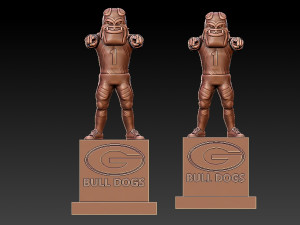 GEORGIA BULLDOGS FOOTBALL MASCOT STATUE - 3D PRINT Model Cetak 3D