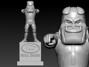GEORGIA BULLDOGS FOOTBALL MASCOT STATUE - 3D PRINT Model Cetak 3D