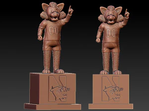 NCAA - ESTATUA DE LA MASCOTA DE F&Uacute;TBOL DE LOS WILDCATS DEL NOROESTE - IMPRESI&Oacute;N 3D Modelo de impresión 3D