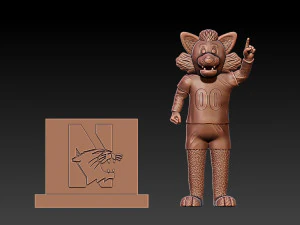 NCAA - NORTHWESTERN WILDCATS FOOTBALL MASCOT STATUE - 3D PRINT 3D Print Model