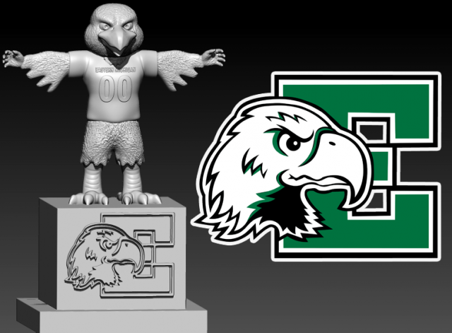 EASTERN MICHIGAN EAGLES FOOTBALL TEAM MASCOT STATUE - 3D PRINT 3D-Druckmodell .c4d .max .obj .3ds .fbx .stl .blend 