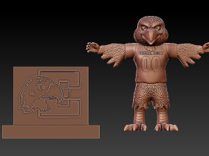 EASTERN MICHIGAN EAGLES FOOTBALL TEAM MASCOT STATUE - 3D PRINT 3D-Druckmodell