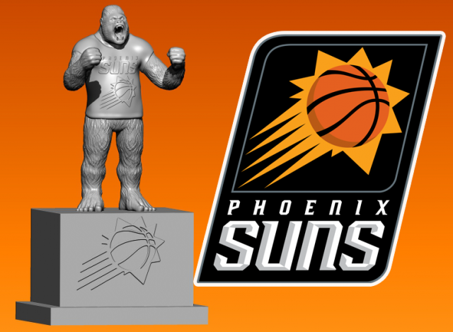 NBA - PHOENIX SUNS BASKETBALL MASCOT STATUE - 3D PRINT Modèles 3D en vedette .c4d .max .obj .3ds .fbx .stl .blend 