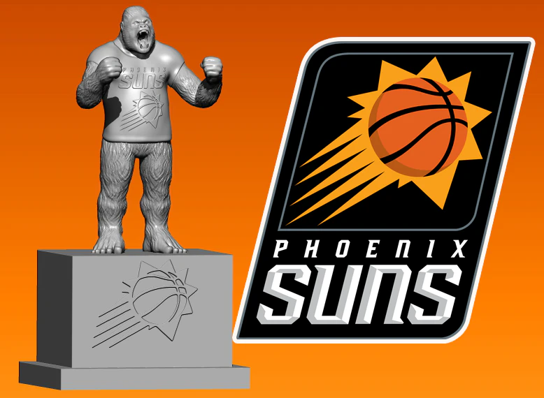 NBA - PHOENIX SUNS BASKETBALL MASCOT STATUE - 3D PRINT 3D Print Model .c4d .max .obj .3ds .fbx .stl .blend 