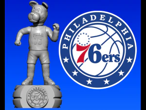 НБА - СТАТУЯ БАСКЕТБОЛЬНОГО М'ЯЧА "ФІЛАДЕЛЬФІЯ 76ЕРС" - 3D ПРИНТ 3D Принт Модель