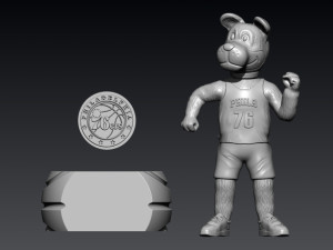 NBA - PHILADELPHIA 76ERS BASKETBALL MASCOT STATUE - 3D PRINT Modello di stampa 3D