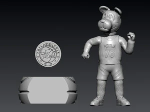NBA - PHILADELPHIA 76ERS BASKETBALL MASCOT STATUE - 3D PRINT 3D Print Model