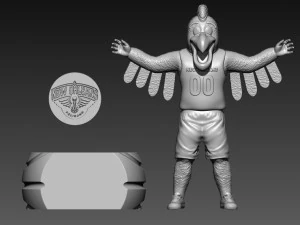 NBA - NEW ORLEANS PELICANS BASKETBALL MASCOT STATUE - 3D PRINT 3D Print Model