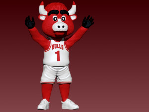 NBA - CHICAGO BULLS BASKETBALL MASCOT STATUE - 3D PRINT Model do druku 3D