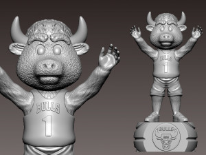 NBA - CHICAGO BULLS BASKETBALL MASCOT STATUE - 3D PRINT Model do druku 3D
