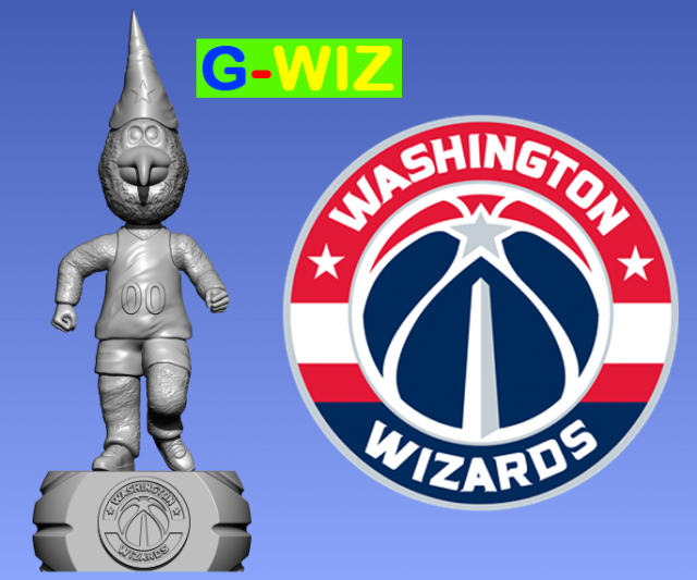 NBA - WASHINGTON WIZARDS MASCOT STATUE - BASKETBALL Model Cetak 3D .c4d .max .obj .3ds .fbx .stl .blend 