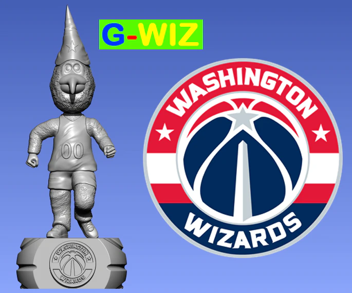 NBA - WASHINGTON WIZARDS MASCOT STATUE - BASKETBALL 3D Print Model .c4d .max .obj .3ds .fbx .stl .blend 
