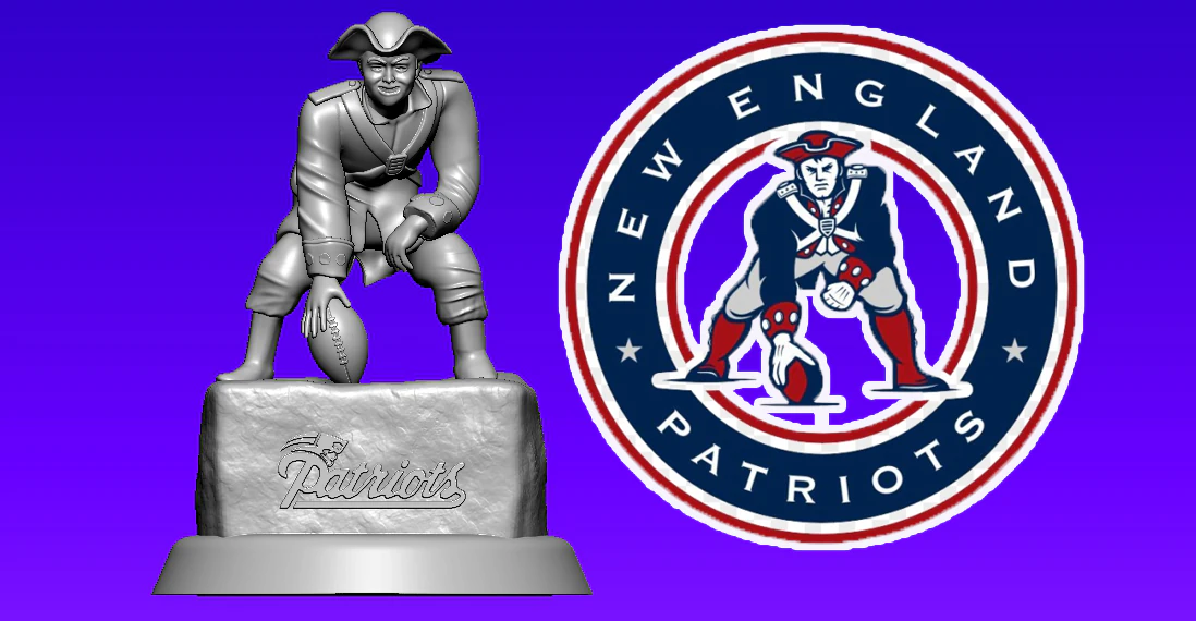 NFL - NEW ENGLAND PATRIOTS FOOTBALL MASCOT STATUE - 3D PRINT 3D Print Model .c4d .max .obj .3ds .fbx .stl .blend 