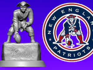 NFL - NEW ENGLAND PATRIOTS FUTBOL MASKOT HEYKELİ - 3D BASKI 3D Baskı Modeli