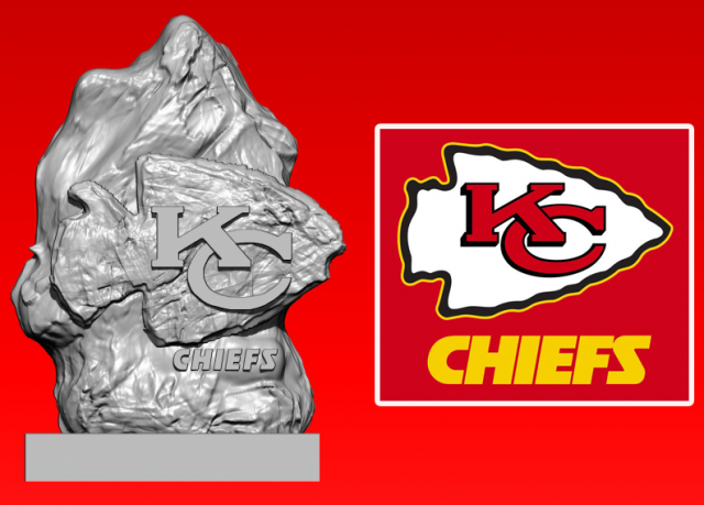 NFL - KANSAS CITY CHIEFS FOOTBALL STATUE DECOR - 3D PRINT 3D Принт Модель .c4d .max .obj .3ds .fbx .stl .blend 