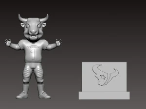 NFL - HOUSTON TEXANS FOOTBALL MASCOT STATUE - 3D PRINT 3D Print Model