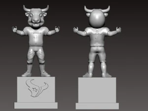 NFL - HOUSTON TEXANS FOOTBALL MASCOT STATUE - 3D PRINT 3D Print Model
